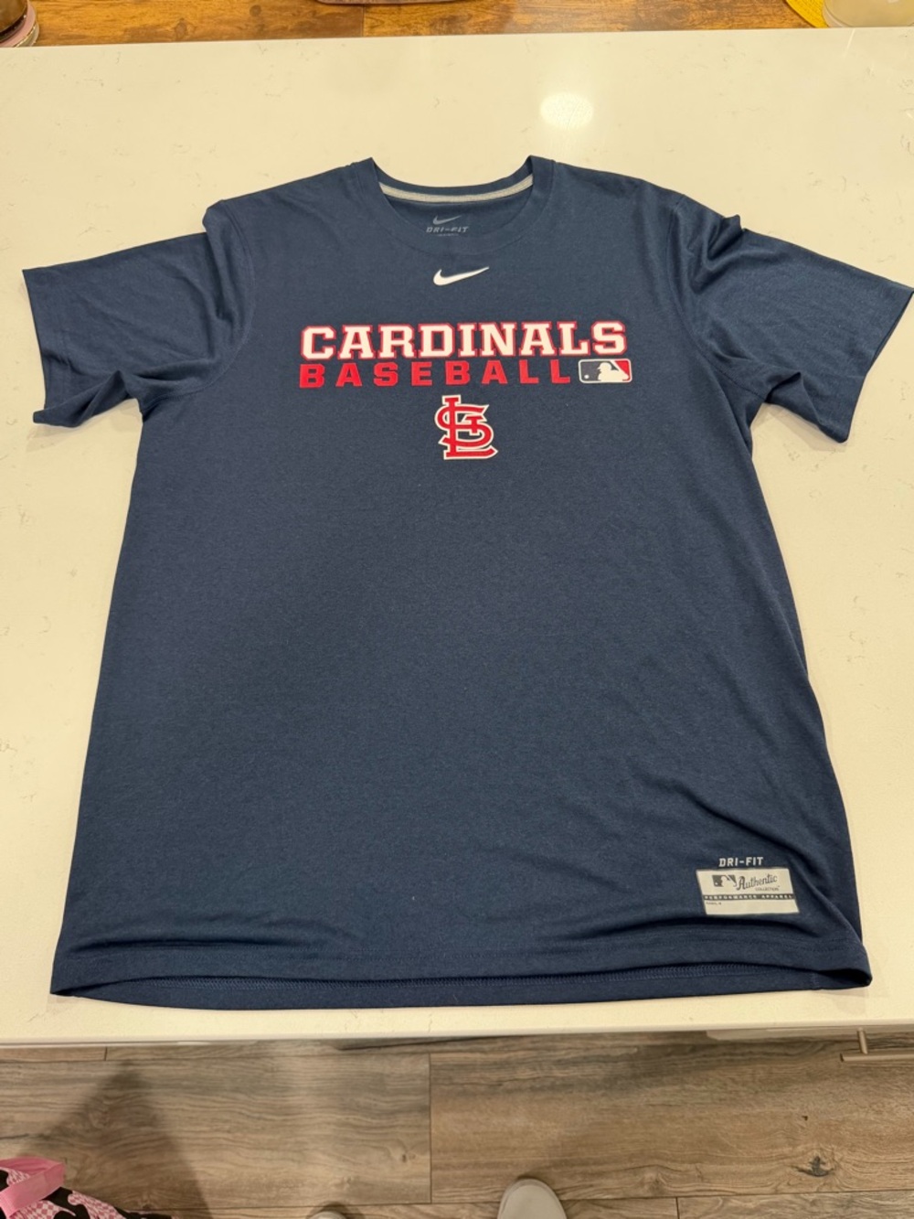 Nike Navy Dri-FIT Tee with Light Gray Logo